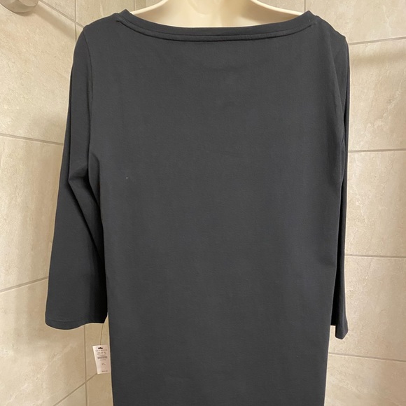 NWT Talbots Petite “l’amour” scoop neck black 3/4 sleeve top, size Large Petite - Picture 4 of 6